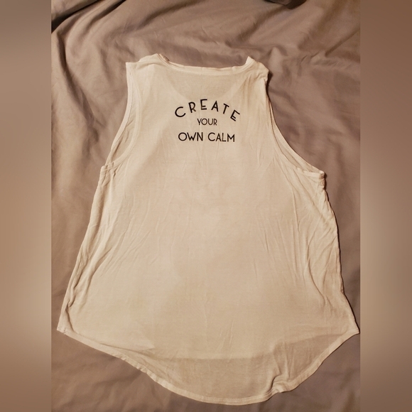 Miken Flow White Sleeveless T-Shirt. Create Your Own Calm.Size XXL - Picture 2 of 5